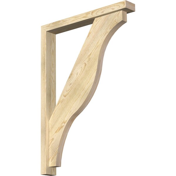 Ekena Millwork Funston Block Rough Sawn Bracket w/ Offset Brace, Douglas Fir, 4"W x 30"D x 42"H BKT0402X30X42FST05RDF - main